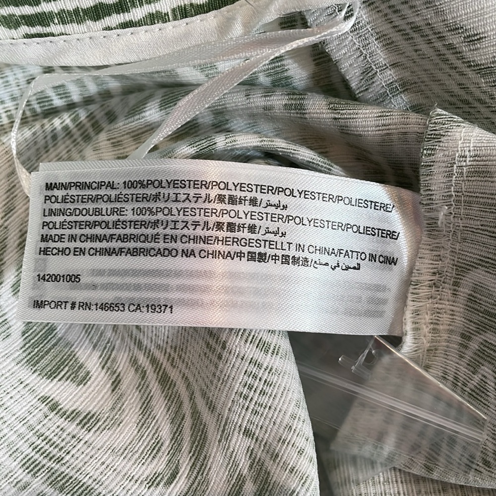 Anthropologie Pants NWT Size L Wide Leg Trouser Green Ivory Print - Picture 11 of 15